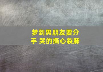 梦到男朋友要分手 哭的撕心裂肺